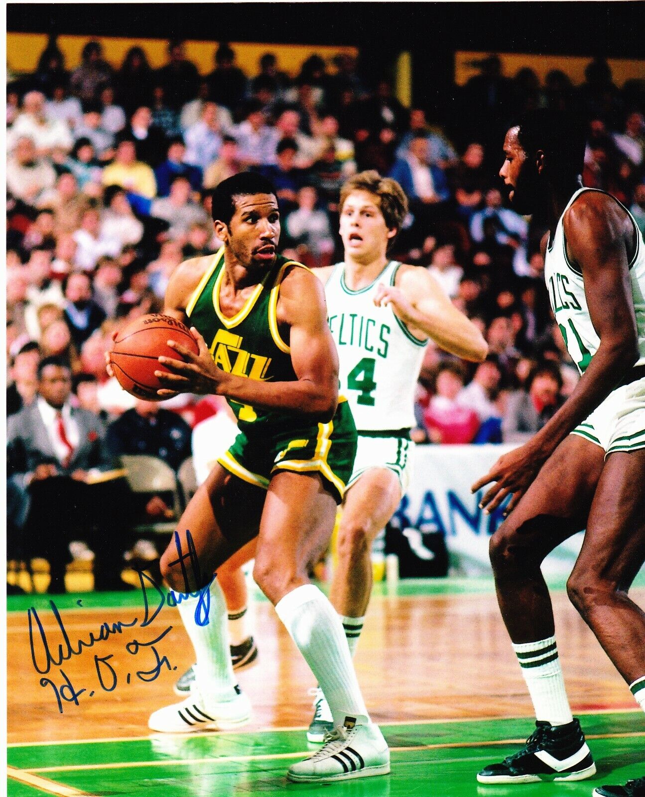 Adrian Dantley signed 8x10 Utah Jazz color Photo Poster painting