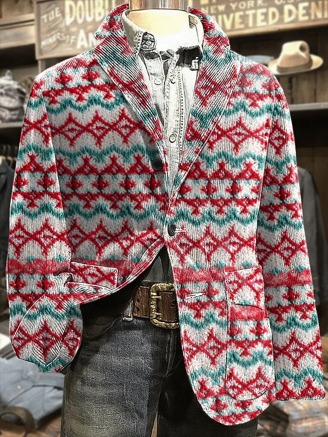 Men's Retro Christmas Casual Blazer 
