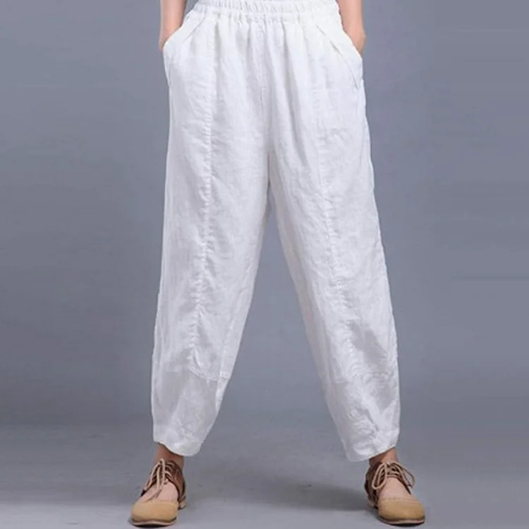 VChics Loose Fitting High Waisted Cropped Wide Leg Pants