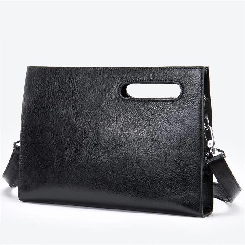 Classic Style Casual Men's Clutch Genuine Leather Business Shoulder Bag