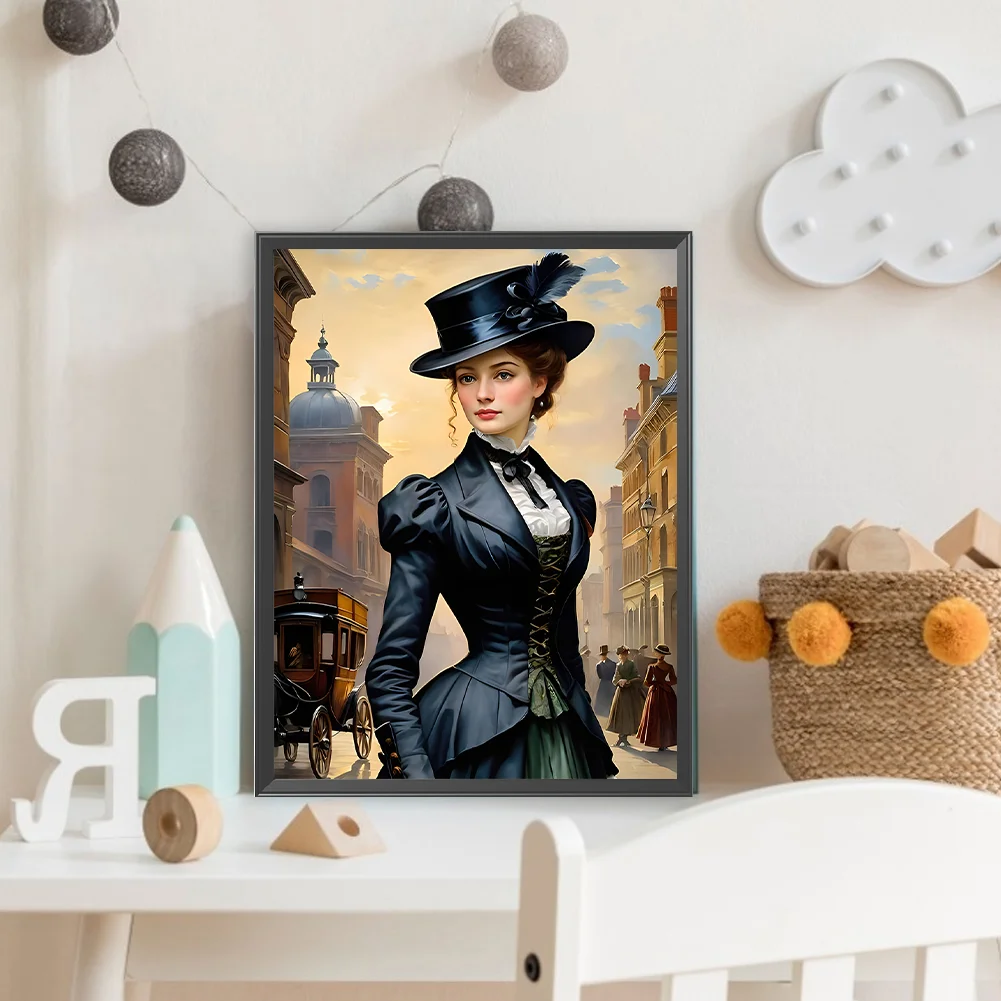 Diamond Painting - Full Round Drill - Elegant Lady(Canvas|30*40cm)