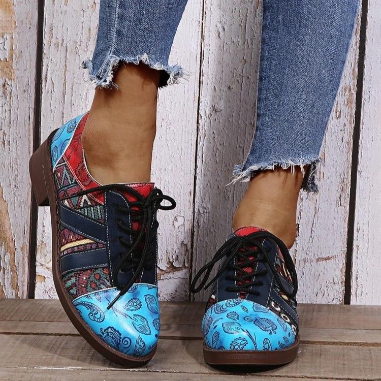 Floral Pattern Metal Chunky Boots -boots