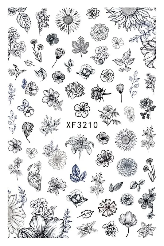 Daisy Nail Sticker for Design Decoration Nail Art Stickers Decals Back Glue Orchid Sticker for Nails Manicure Design Dandelion