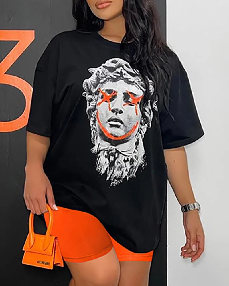 Stylish casual color-block two-piece suit