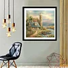 Diamond Painting-DIY Full Round Drill Seaside Old lighthouse and Villa