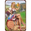 Pin Up Girl et bi&egrave;re - Panneaux en &eacute;tain m&eacute;tallique(20*30cm/30*40cm)