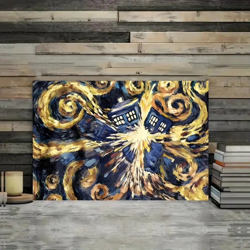 Doctor Who Van Gogh Exploding Tardis Canvas Wall Art 