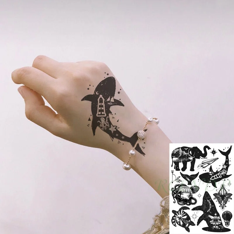 Waterproof Temporary Tattoo Sticker Poker Ace of Spades Letter Flower Art Flash Tatoo Fake Tatto Stickers for Girl Men Women