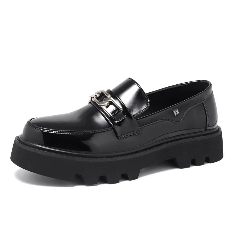 Tanguoant Tanguoant Of 2023 New Youth Round Head Set Foot Fashion Leisure Low Help Lacquer Leather Tooling Small Leather Shoes 18625-T