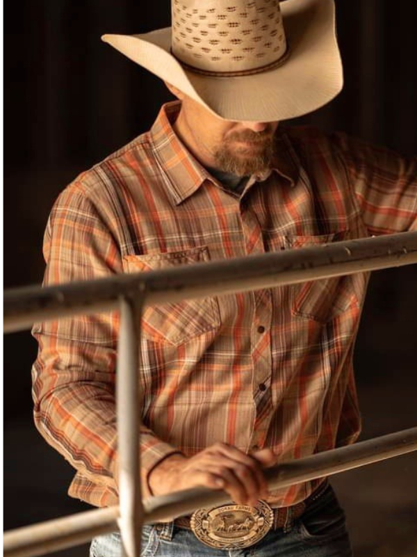 Men's Western Print Long Sleeve Shirt