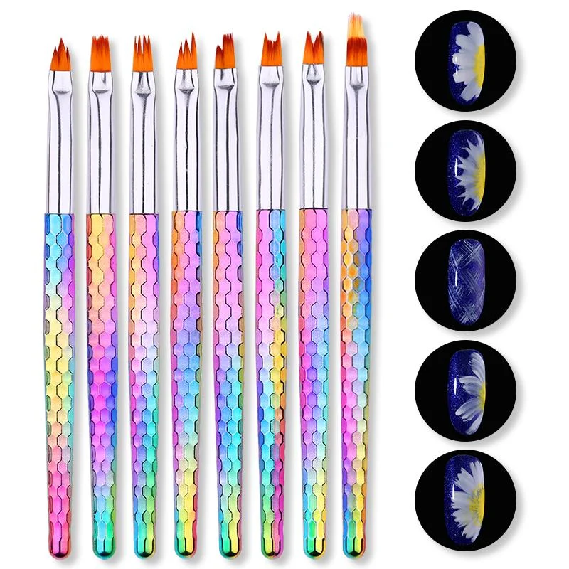 Acrylic UV Gel Nail Brush Kit Pink White Dotting Painting Pen Carving 15Pcs/set Gel Brush Manicure Nail Art Design Tools-Nail Inspo
