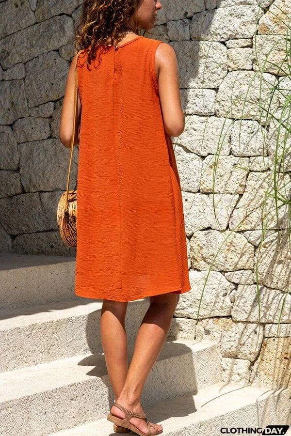 Life on Better Pocketed A-line Relaxed Tank Mini Dress