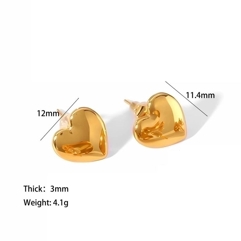 1 Pair Classic Style Heart Shape Polishing Plating 304 Stainless Steel Drop Earrings Ear Studs
