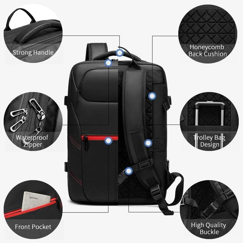 Men s PVC Waterproof USB Charging Male Laptop Casual Travel Bag