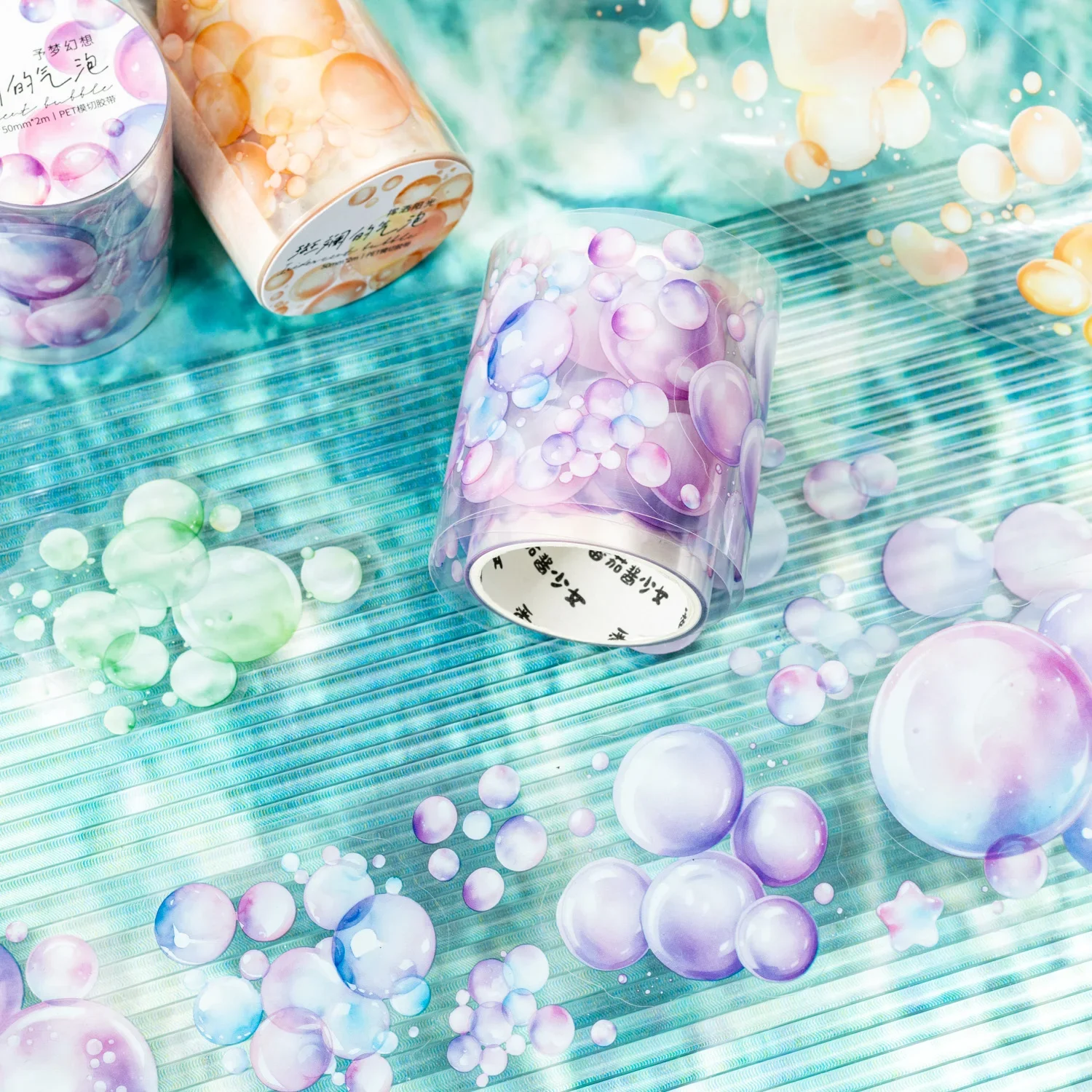 저널세이 50mm*200cm 컬러풀 버블 시리즈 귀여운 조경용 PET 테이프