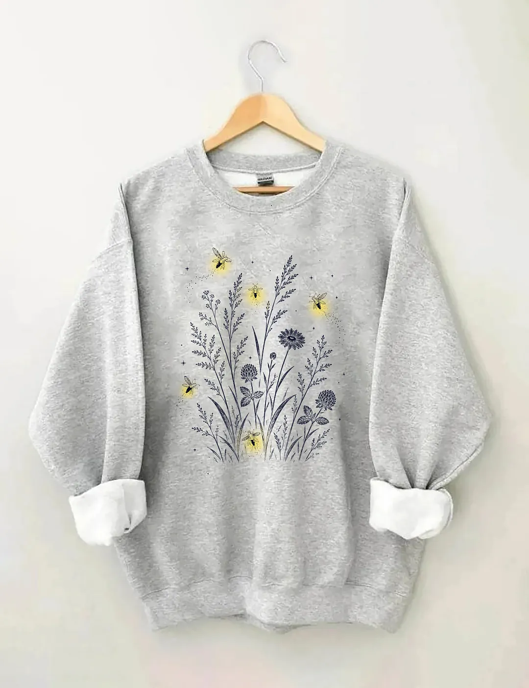 Firefly Wildflower Nature Lover Sweatshirt