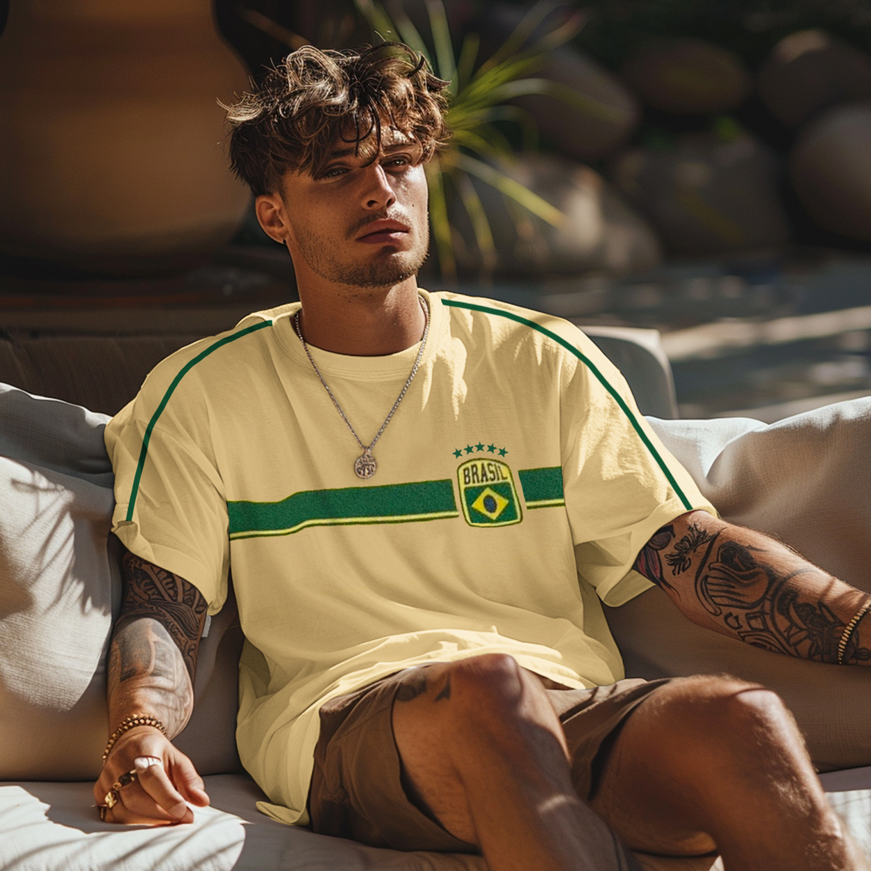 Unisex Vintage Brazil Y2k Football Oversized T-shirt
