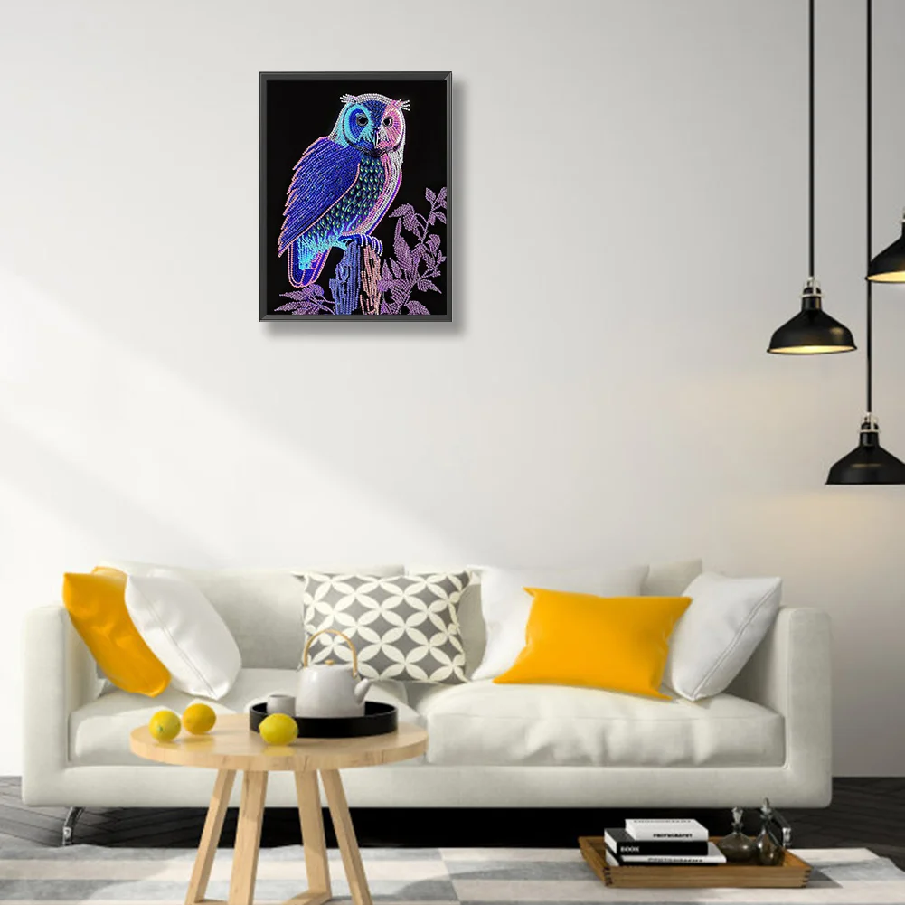 Diamond Painting - Partial Special Shaped Drill - Owl(Canvas|30*40cm)
