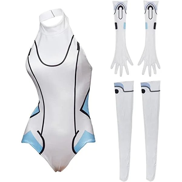 Hyperdimension Neptunia Cosplay Jumpsuit Costumes Game Bodysuit Sexy Outfit for Women White Large