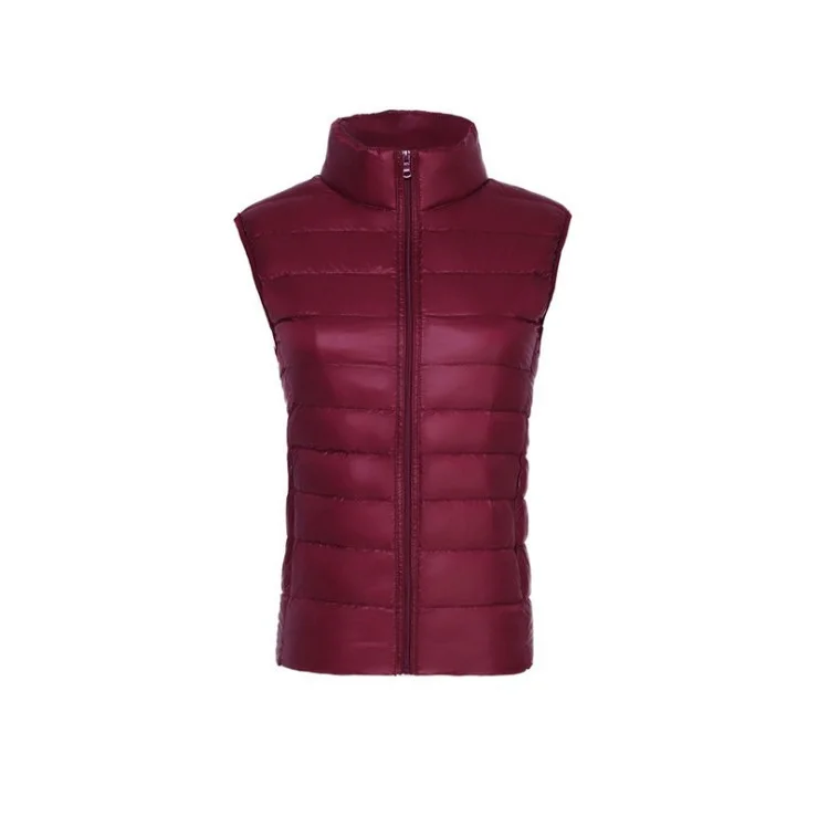 Woherb Spring And Autumn Winter New Female Korean Version Standing Collar Light Down Jacket Female Vest Vest Vest Female Plus Size Coat-Outfit Ideas