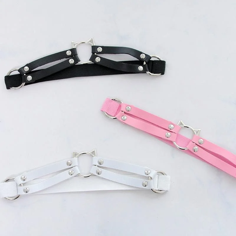 Cat Hollow Out Leather Thigh Harness SP168