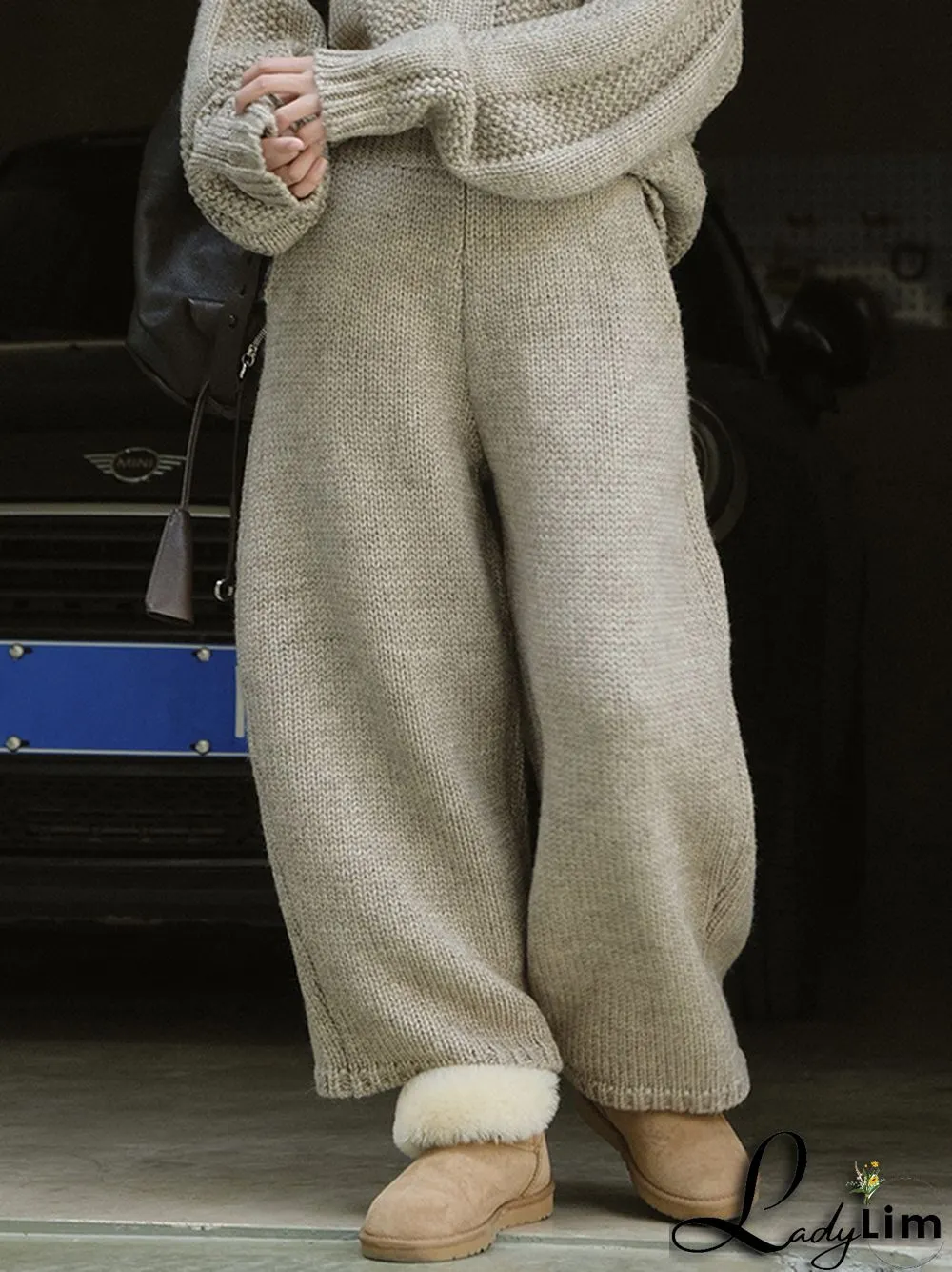 Casual Loose Wide Leg Solid Color Pants