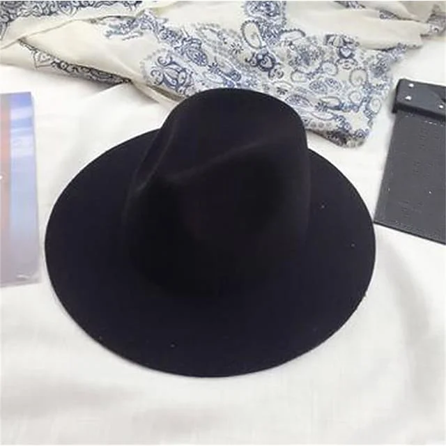 Women's Fedora Hat Daily Pure Color Vintage Elegent Top Hat