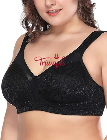 Triumph - Pack de 3 🔥Soutien feminino confort&aacute;vel, sem aro, retr&aacute;til, cobertura total, tamanho grande