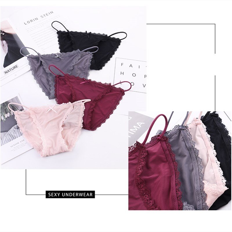 Seamless Panty 3Pcs Low Rise Panties Lace Underwear for Women Summer Woman's Lingerie 2020 Sexy Intimates Underwear & Sleepwears