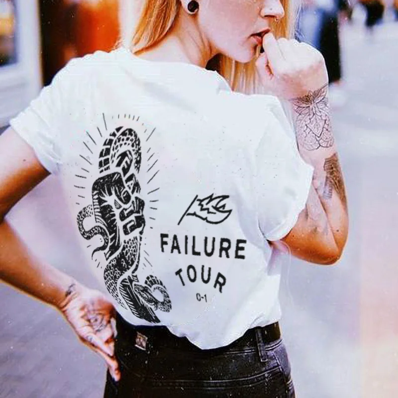 Failure tour printed designer T-shirt - Krazyskull