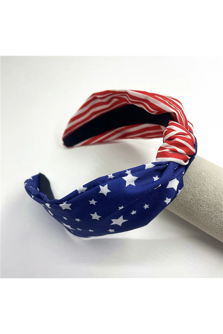 1950s Multicolor Party American Flag Print Independent Day Head Hoops