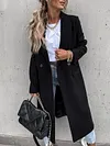 Fashion Solid Color Lapel Loose Long Sleeves Coat