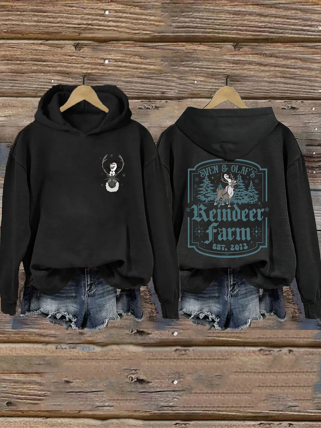 Snowman And Reindeer Christmas Hoodie