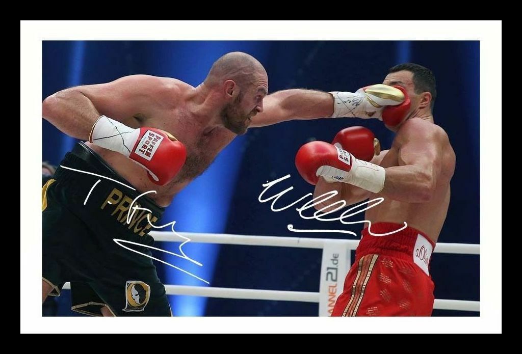 Tyson Fury & Wladimir Klitschko Autograph Signed & Framed Photo Poster painting 1