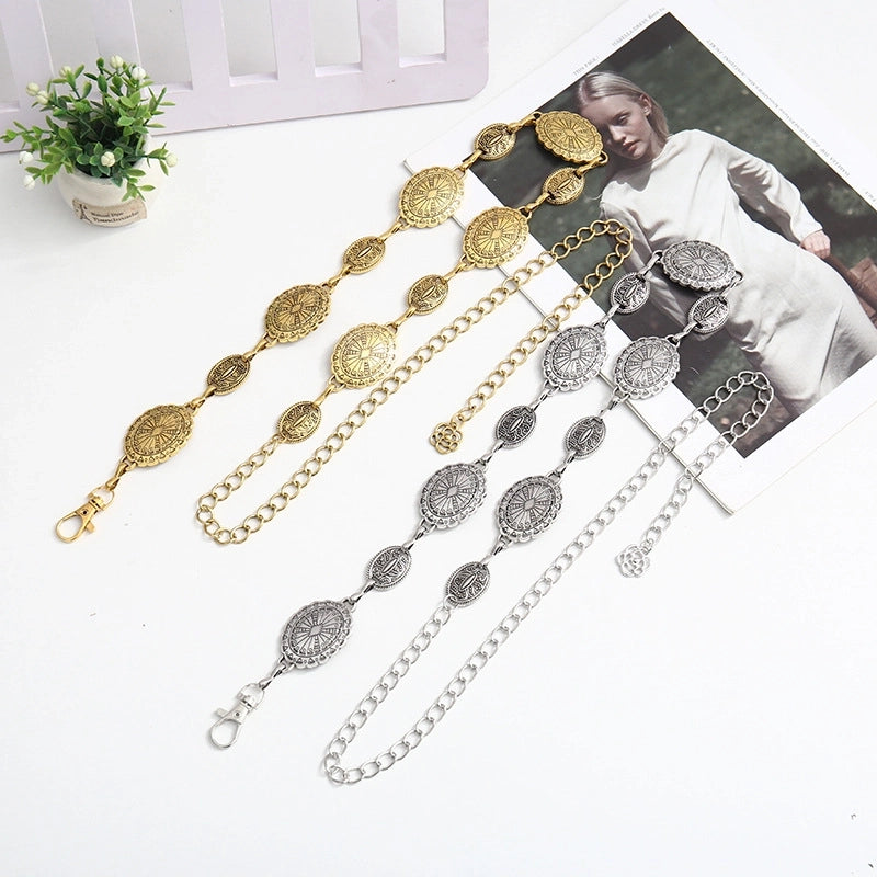 Ethnic Style Geometric Metal Unisex Chain Belts