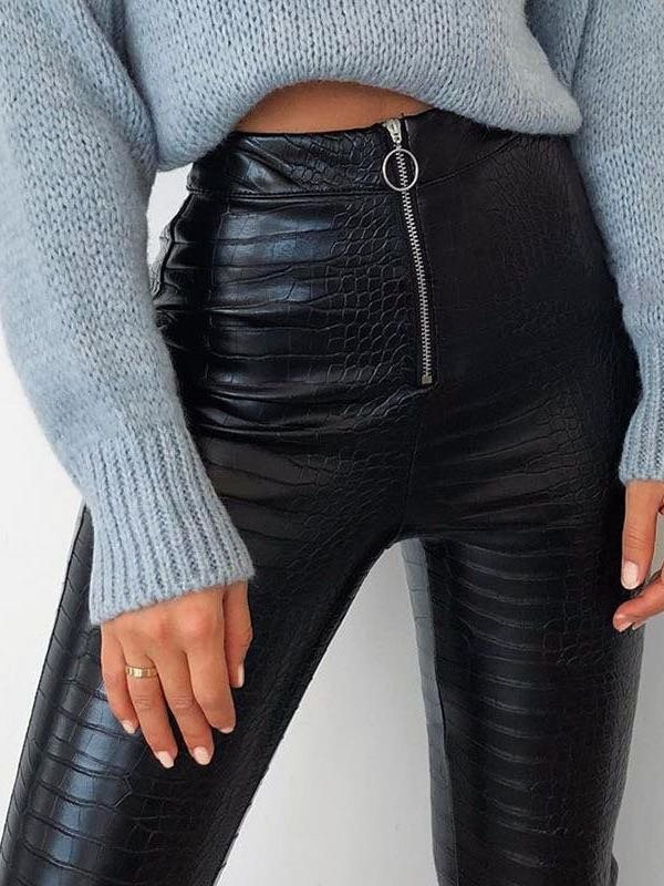 Women's leather trousers design