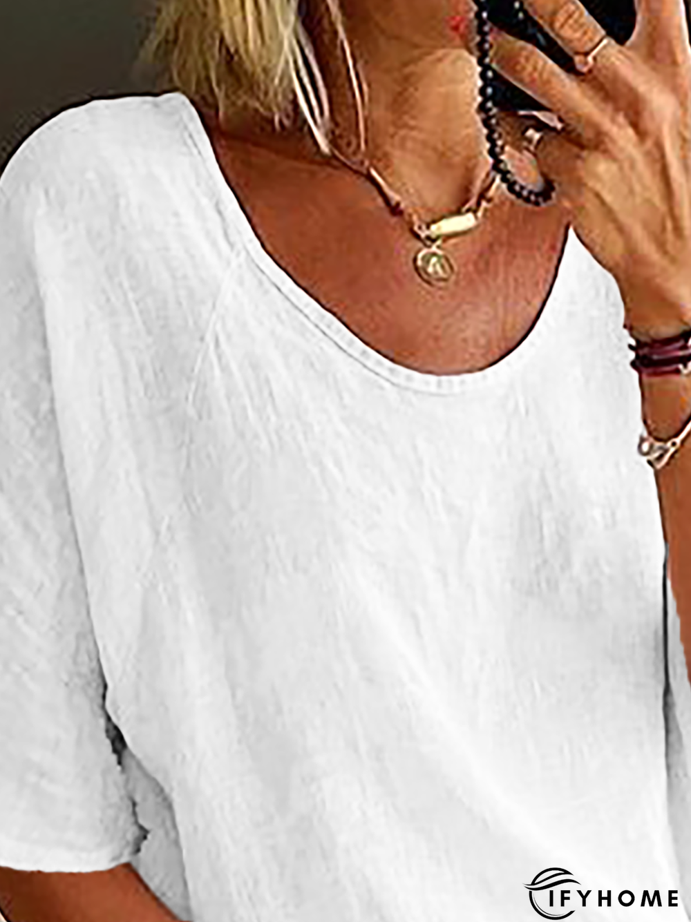 Plus size Plain Casual Tops | IFYHOME