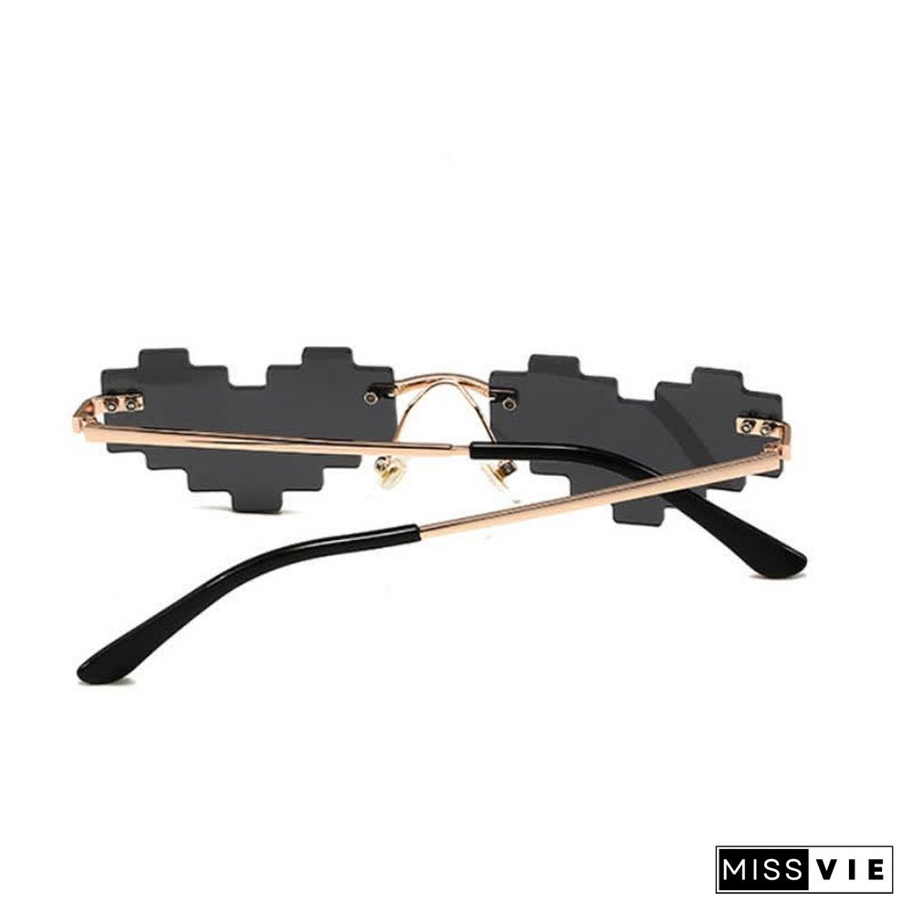 Love Heart Pattern Lens Funny Sunglasses