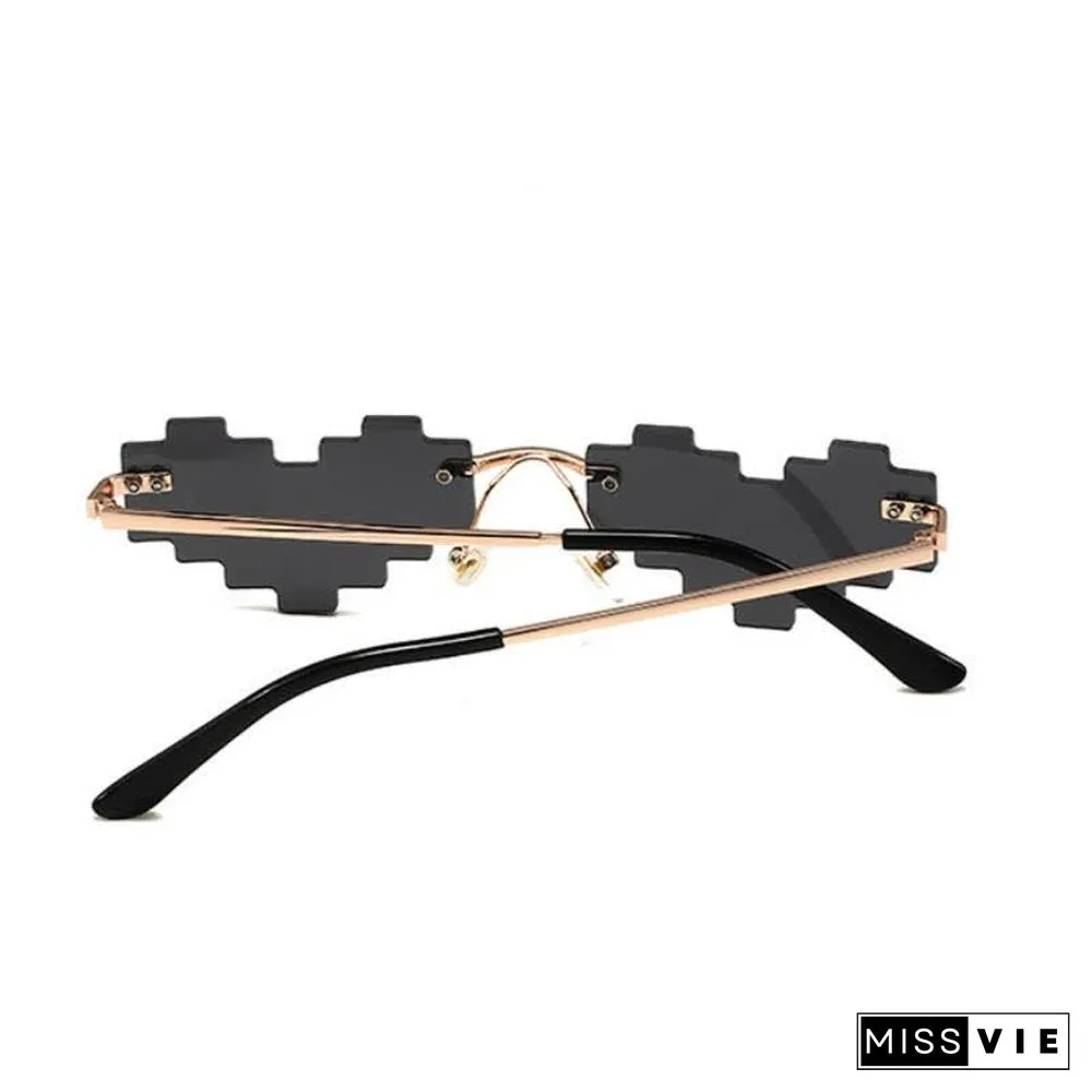 Love Heart Pattern Lens Funny Sunglasses