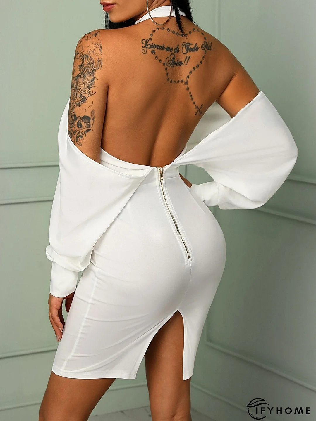 Women's Dresses Nightclub Fashion Leaky Back Halter Tight Dress | IFYHOME