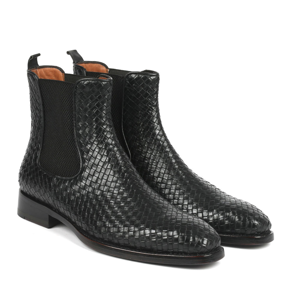 Gentleman's Braided Short Boots Chelsea Casual Martin Boots Ankle Boots-vocosishoes