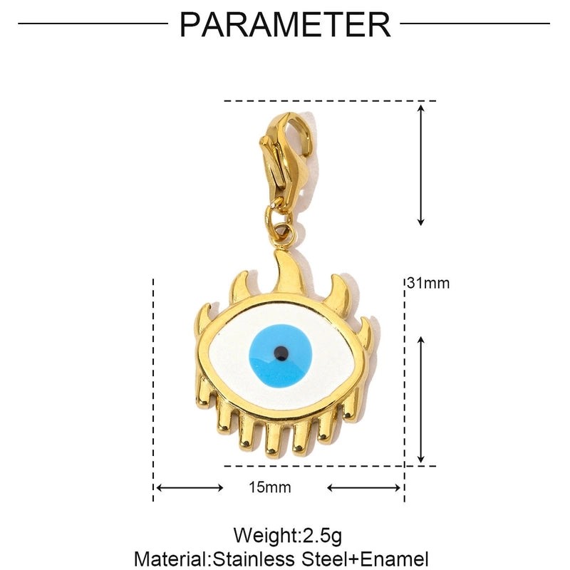 3 PCS/Package Titanium Steel Rhinestones Eye Pendant Jewelry Accessories