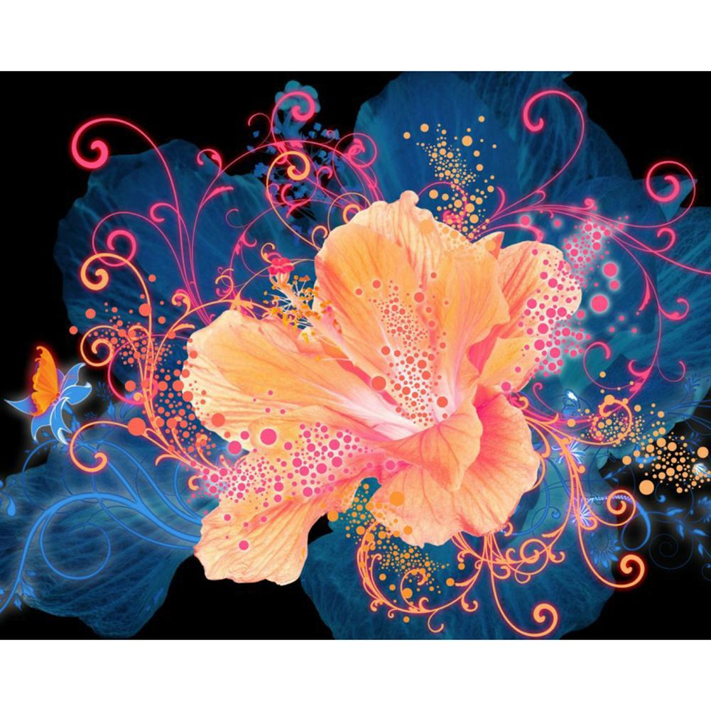

40x30cm Round Drill Diamond Painting-Colorful Flower, 501 Original