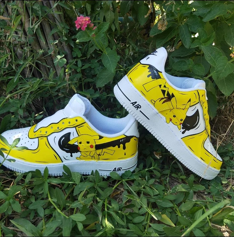 Custom Hand-Painted Sneaker - "Pikachu"