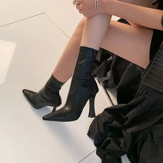 Stiletto Short Boots Pointed