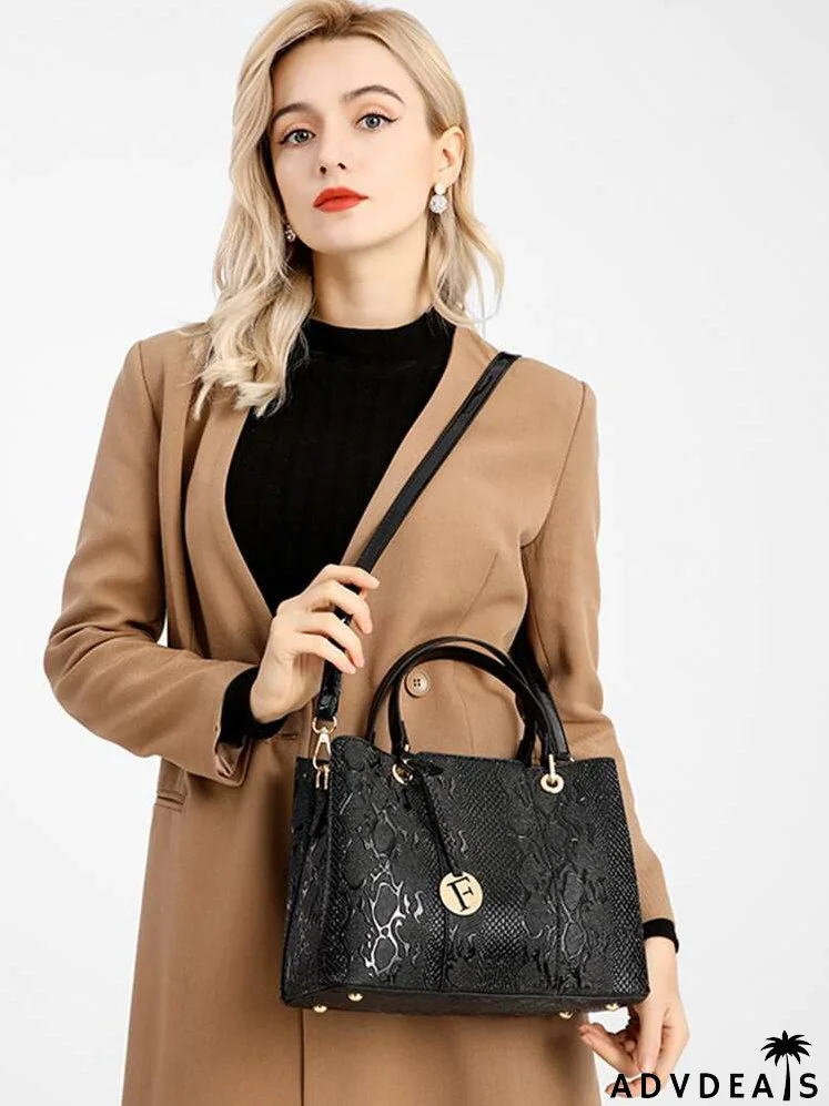 Croc Embossed Tote Bag