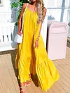 Loose Solid Color Condole Belt Maxi Dress