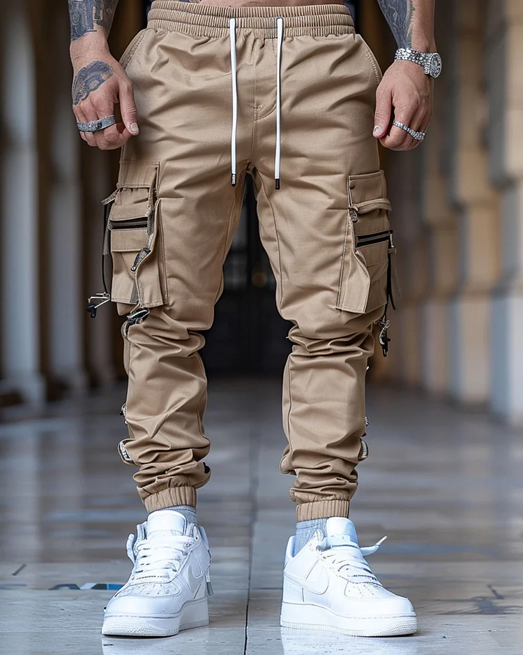 Men’s Casual Comfort Pocket Zipper Overalls Pant