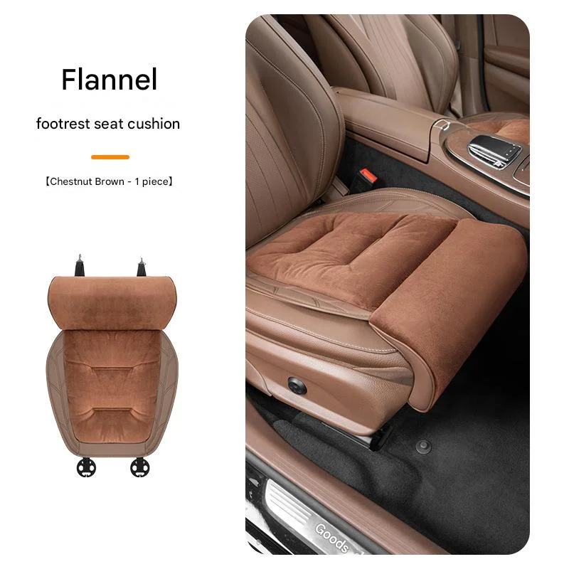 Car flannel extended leg rest seat cushion premium feel warm car seat mat
