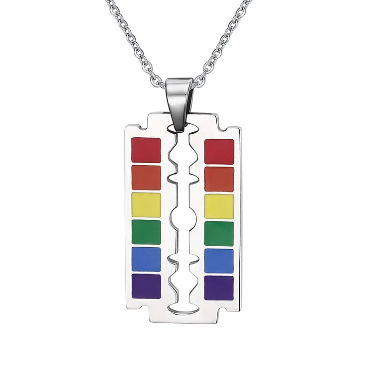 LGBT-Edelstahl Regenbogen Halskette